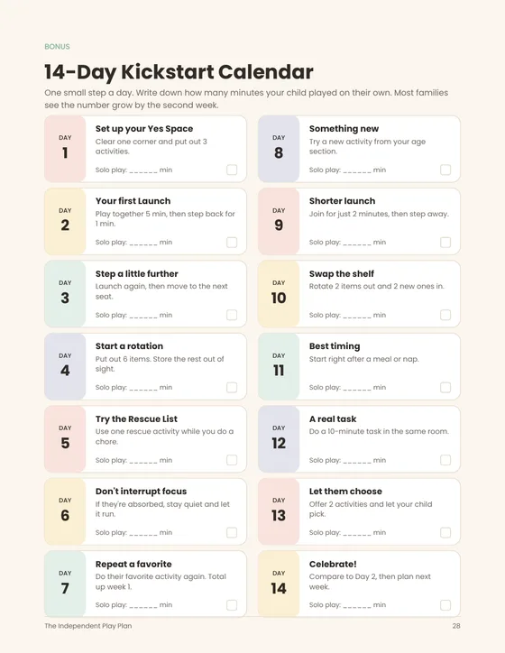 14-Day Kickstart Calendar